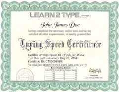 Typing Certifications